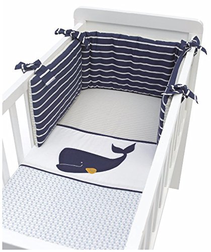 Genuine - Whale Bay Crib Bale Blue, White and Cream by Mothercare