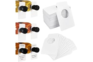 LAISHUNHE 200er Set PVC Weiß Flaschen Anhänger Weinflaschen Etiketten Flaschenhals Weinetiketten Wasserdicht Weinanhänger Anhänger Bierflaschen Etiketten zum Beschriften