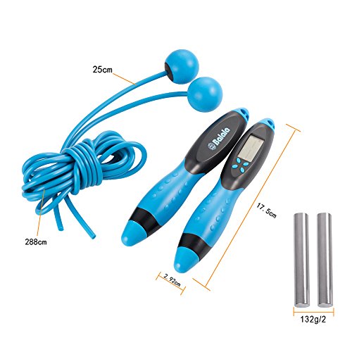 Balala Profi Springseil Schnurlos drahtlose Speed Rope mit Digital LCD Zähler Kalorienzähler für Indoor Outdoor Sport Training CrossFit und Fitnessübungen - 5