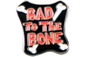 GBJUK Bad To The Bone Biker Motorcycle Bike Motorbike Metal Rocker Pin Lapel Badge with Butterfly Clasp Back