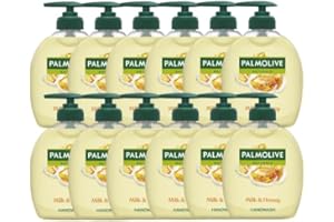 Palmolive Naturals Milk & Honey Liquid Hand Soap 12x300ml multipack, vitamin E hand soap to nourish skin, leaves hands feeling soft, with plant-based milk, ingredients of 96% natural origin*