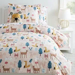 Loreto 144 TC Animal Pattern 100% Cotton Single Bedsheet with 1 Pillow Cover - Multi Colour