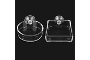 cobee Aquarium Futternapf 2 Stück Fisch Garnelen Acrylklar Tankfutternapf mit Saugnapf für Reptilien und Tropische Fische