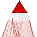 Princess Bed Canopy – Attractive Red and White Childrens Bed Canopy - Quick and Easy To Hang Girls Bedroom Accessories - Perfect Gift for Girls, Daughters and Granddaughters