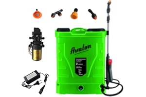 Avalon - Pulverizador Mochila de 2 lanzas Pack con Cargador y Bomba de Repuesto, batería Recargable, Tanque 16 L, Verde