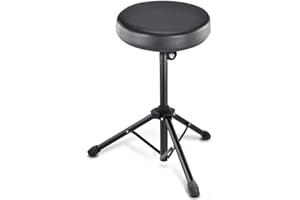 JJOnlinestore - Taburete para bateristas, música y grupo de rock, asiento acolchado, negro