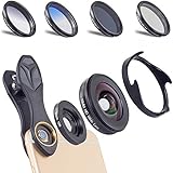 Apexel 6 in 1 Universal Clip-on Handy Kamera Objektiv Kit 0.6X Weitwinkel + 10X Makro Objektiv + 4 Filter für iPhone 6 / 6S Plus SE Samsung Galaxy S7 / S7 Edge S6 / S6 S8 und die Meisten Smartphone