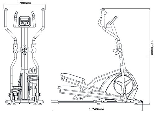 MAXXUS® CROSSTRAINER CX 4.3f, klappbar, mit elliptischem Bewegungsablauf (Ellipsentrainer), 26kg Schwungmasse, 51cm Schrittlänge. Platzsparend und stabil. Ideal für die Wohnung und kleine Trainingsräume. Transportrollen, Trainingsprogramme, HRC-Programme, Userprogramm, elektr. gesteuertes Magnetbremssystem, flache, elliptische Laufbewegung, robuster Stahlrahmen - 6
