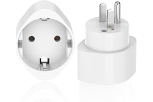 Clomnpe 2 Piezas Adaptador Enchufe USA, Adaptador Enchufe Europeo/Español a Americano, Diseño Compacto, Fácil de Llevar y Usar, Tipo C/E/F a Tipo B para Estados Unidos, Canadá, México, Colombia