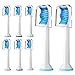 Produktbild 8er d Aufsätze für Philips Sonicare Zahnbürstenaufsatz ProResults, auch für DiamondClean FlexCare EasyClean PowerUp HealthyWhite, HX6018 Ersatzbürsten - Medium Härtegrad