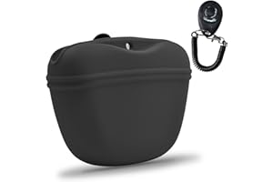 AUDWUD Pochette en Silicone pour Les friandises du Chien,Contenant Portable pour Le Dressage,Fermeture par Boucle magnétique et Attache à la Taille