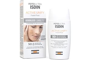 ‎ISDIN ISDIN FotoUltra Active Unify LSF 50+, Hellt auf und vereinheitlicht den Hautton, Sonnencreme mit dreifach aufhellender Wirkung, 50 ml