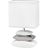 Honsel 53581Liner Lampada da tavolo, Bianco/Argento, 29 x 17 x 10 cm