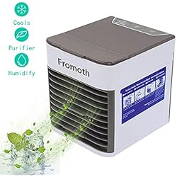 Climatiseurs portables Refroidisseur D'air USB Climatiseur 3 EN 1 Réglable Air Climatiseur Mini Air Refroidisseur Humidificateur Purificateur pour Maison/Bureau/Camping