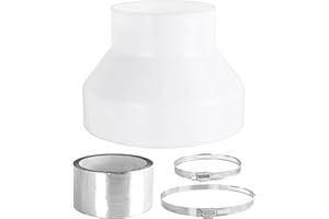 WSDFDLH Reduzierstück 150 100 Abluftschlauch Reduzierstück für Lüftungsrohre ID 150 mm auf OD 100 mm Für Waschmaschinen Hauben Klimaanlagen Lüftungsrohre ABS