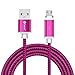 Produktbild Geflochtene Magnetkabel Micro USB 2.0 für iPhone 5 / 5S / 6 / 6S / 7/8 / X, iPad / iPad Pro / iPad Min4 (1M Rose, rot)