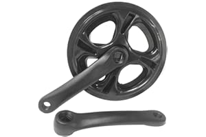 Hopbucan Set di pedivelle pieghevoli per bici a velocità singola 42T, con piastra a denti cavi, accessori per bici, colore nero