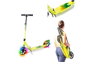 Patinete ATAA Serie Pro, Patinete Plegable y Ajustable en Altura con Grandes Ruedas de 20 cm, Correa de Transporte y suspensiones traseras y Delanteras