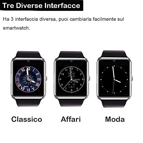 Smartwatch Android, Willful Smart Watch Telefono con SIM Card Slot Fotocamera OLED Orologio Fitness Sport Android Wear Pedometro Bluetooth per Donna Uomo Bambini per iPhone Samsung Sony Android iOS Smartphone ( Contapassi, Calorie, Distanza, Sonno, Notifica Chiamata e SMS, Notifica APP (Facebook, WhatsAPP...), Controllo Remoto Fotocamera e Musica, Promemoria Sedentaria, Allarme, Calcolatrice, Calendario, Registrazione, Anti-Smarrimento, Trova il Telefono )