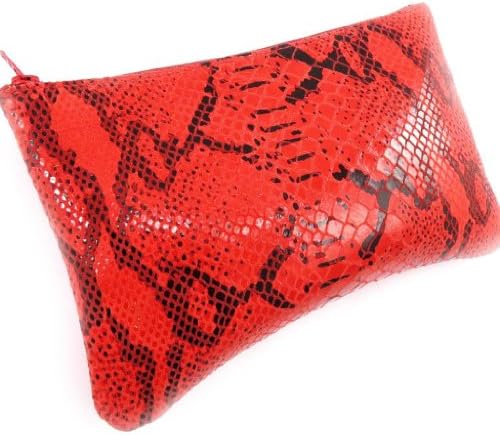 Leather makeup kit 'Frandi'red (python motif).