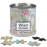City Puzzle Magnets in der Blechdose mit magnetischen Puzzleteilen
