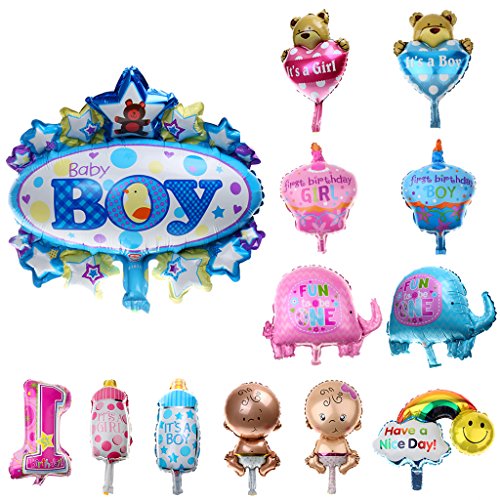 10 Baby-Dusche Geburtstag Neugeborene Partei Ballons Dekoration Liebebär Rosa - 5