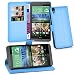 Produktbild HTC Desire 10 LIFESTYLE / Desire 825 Hülle in BLAU von Cadorabo - Handyhülle mit Kartenfach und Standfunktion Case Cover Schutzhülle Etui Tasche Book Klapp Style in PASTEL BLAU