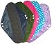 PLAIN 5 Pack - OVERNIGHT Flow - Cloth Sanitary Pads (CSP), Bamboo CHARCOAL, Minkee / MINKY, Washable Reusable Period Protection, Menstrual Products, Mama Towel, Sanitary Napkins - {Kernow Kloth} - Block Colours, Black, Pink, Green, Spots