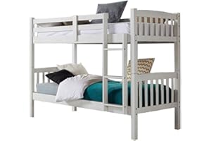 Mobelcenter - Litera en Color Decapado - Litera de Madera de Pino Macizo Blanco - 90x190 – (0110)