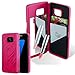 Produktbild Cadorabo Hülle für Samsung Galaxy S7 Edge - Hülle in PINK – Handyhülle mit 3 Kartenfächern und Spiegel - Hard Case TPU Silikon Schutzhülle