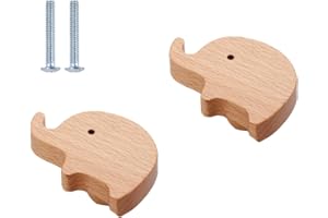 HY HUIJUN Juego de 2 pomos decorativos de madera para armario, cajones, cajones, madera, marina, bosque, animales, muebles, habitación de los niños, tiradores de cajones para decoración