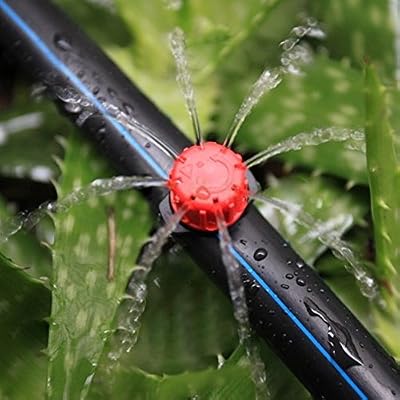 La Cabina 100pcs Irrigation Réglable Jardin Irrigation Misting Micro Flow Water Dropper Head Irrigation Système d'Égouttement Matériel d'Arrosage (100pcs)