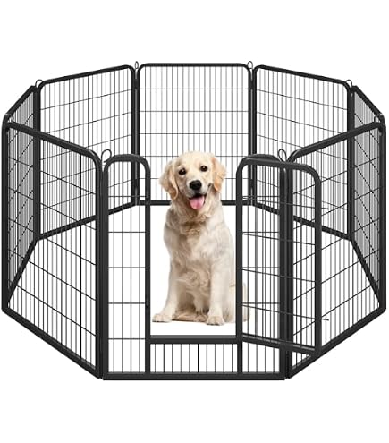 Recinto Per Cani COSTWAY 8 Pannelli 60/80 Cm - Pieghevole, Con Porta, Per Interno Ed Esterno, 190x190 Cm