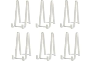 TINCOGO Soporte Platos Caballete Mesa Expositor - 6 Piezas Blanco Caballetes Decoracion de Plastico - Soporte Placas para Exhibicion - Soportes para Platos Decorativos | Marcos de Fotos | Libros - 6 Pulgadas