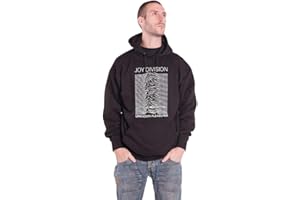 Rock Off officially licensed products Joy Division Hoodie Unknown Pleasures Band Logo Official Mens Black Pullover XXL