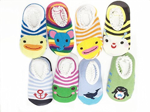 CL1000 Soft Cotton Baby Infant Non Slippery Socks, Fit 3-24 Months 1Pair (Random Pattern Shipped)