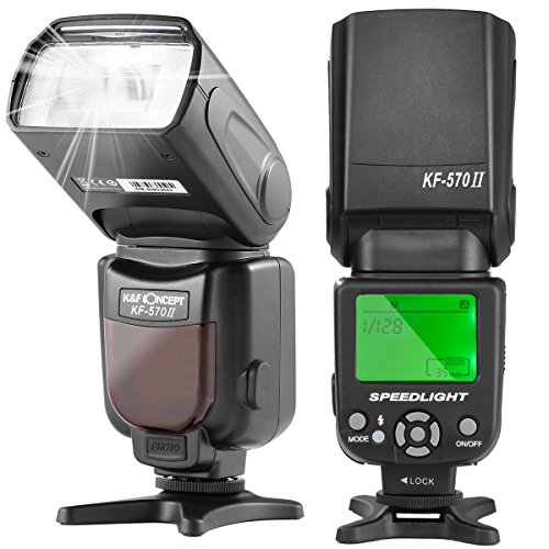 K&F Concept® KF-570 II Universal Blitz Blitzgerät Speedlite Blitzlicht für Canon Nikon Fuji Panasonic Olympus Sigma Leica GN 54 mit LCD-Anzeige K&F Concept® KF-570 II Universal Blitz Blitzgerät Speedlite Blitzlicht für Canon Nikon Fuji Panasonic Olympus Sigma Leica GN 54 mit LCD-Anzeige