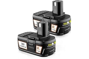 PDstation P108 7.0Ah 2Pack 18V High Capacity Replacement for Ryobi 18V Batteries Li-ion with LED Indicators Compatible with Ryobi Tools Battery P108 RB18L15 RB18L50 for Ryobi One Battery