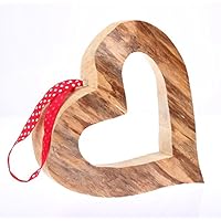 Holzdeko Herz Elegant extragroß, Ausführung Poliert, Weihnachtsdeko, Holzherz Weihnachten