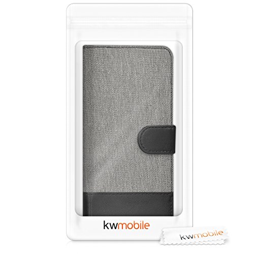 kwmobile HÃ¼lle fÃ¼r Nokia 3 - Wallet Case Handy SchutzhÃ¼lle Kunstleder - Handycover KlapphÃ¼lle mit Kartenfach und StÃ¤nder Grau Schwarz
