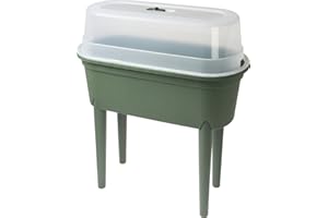 KONTARBOOR Potager Urbain Gris , Espace Potager sur Pieds 77 x 40 x H 83 cm avec Couvercle Serre.Emballage DORENAVANT RENFORCE