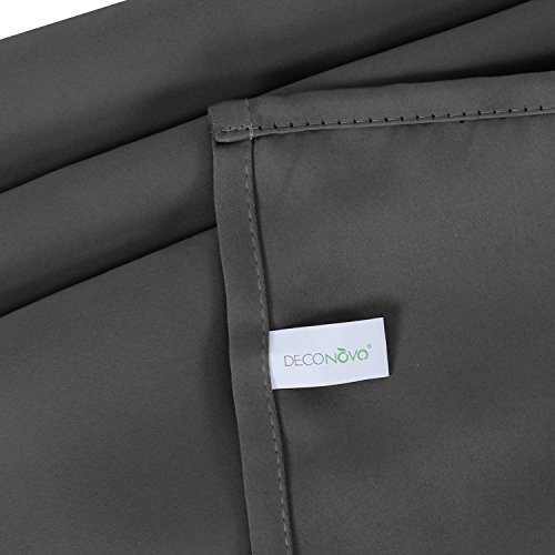 Deconovo Blickdicht Gardinen mit Ösen für Schlafzimmer Thermogardinen Vorhang Blickdicht 245×140 cm Dunkelgrau 2er set - 4