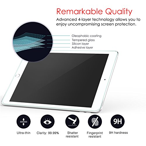 MoKo Folie für Neu iPad 9.7 Zoll 2017 – HD 9H Panzerglas Hartglas Displayschutzfolie Glas Display Schutzfolie Displayschutz für New iPad 9.7″ 2017, iPad Pro 9.7″, iPad Air 2 , iPad Air Tablet, Klar - 7
