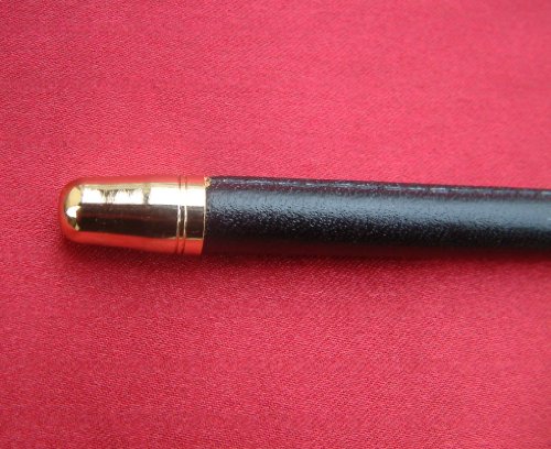 24-Show-Cane-Black-Leather-Bound-Gold-Coloured-metal-Ball-end-Cap-and-Tip-Made-In-England-Fibreglass-Centre