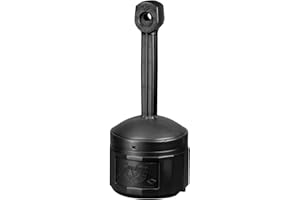 Justrite 26800D High Density Polyethylene (HDPE) Cease-Fire Cigarette Butt Receptacle, Deco Black