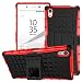 Produktbild Nnopbeclik Sony Xperia Z2 Hülle, Dual Layer Rugged Armor stoßfest Handy Schutzhülle Silikon Tasche für Sony Xperia Z2 - Rot + 1x Display Schutzfolie Folie