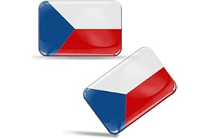 Biomar Labs® 2 x Aufkleber 3D Gel Silikon Stickers Tschechische Republik Czech Republic Flag Flagge Fahne Auto Motorrad Fahrrad Fenster Tür PC Handy Tablet Laptop F 49