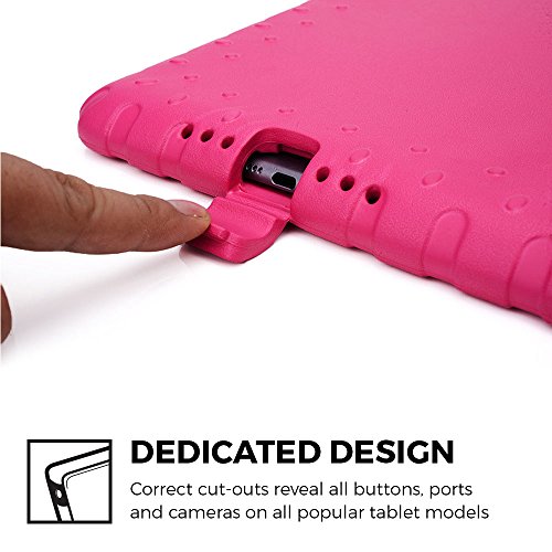 iPad Air 2 hülle fur kinder, COOPER DYNAMO Beanspruchbare, strapazeirfähige, robuste, gepolsterte Hartschalenhülle mit integriertem Griff, Standfunktion & durchsichtigem Displaysschutz (Pink) - 4