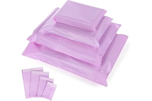 HOMEWIT Torby pocztowe na ubrania, 100 szt. plastikowych kopert, torby pocztowe, małe i duże, mieszane torby pocztowe samoprzylepne do koszulek, artykułów biurowych, fioletowe