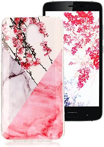 Marble Case for ZTE Blade V8 Pro, Ronger Gel TPU Silicone Case Ultra Thin Flexible Cover with Stone Pattern for ZTE Blade V8 Pro Case, Plum Blossom
